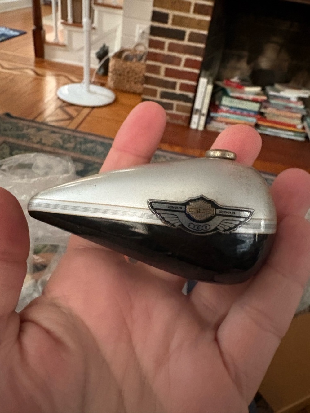 Harley-Davidson Miniature Collectible Fuel Tank Silver Black with Logo